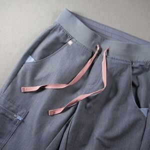 FIGS High Waisted Zamora Jogger Scrub Pants Women XXS Medical Pink Drawstring